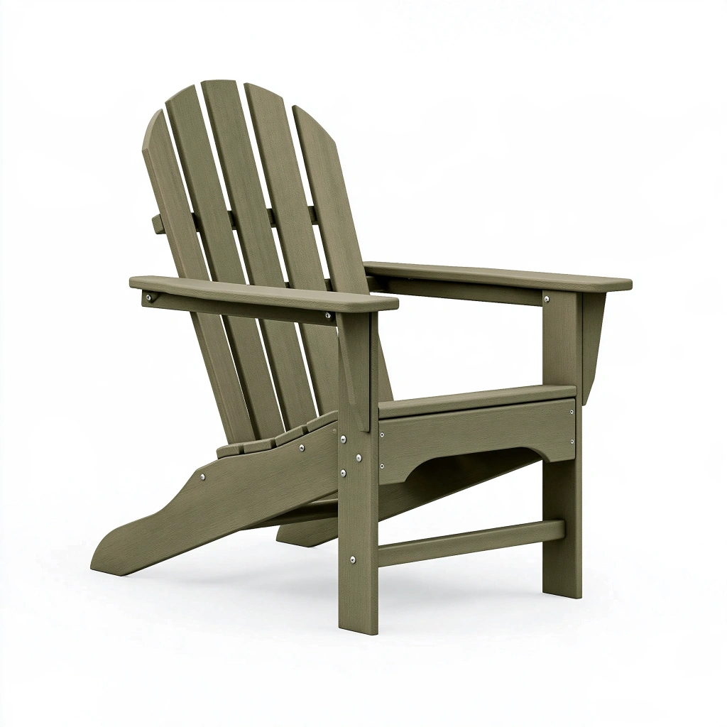 Gartensessel 80 x 75 x 95 cm aus Kunststoff in Olivgrün im Adirondack-Stil