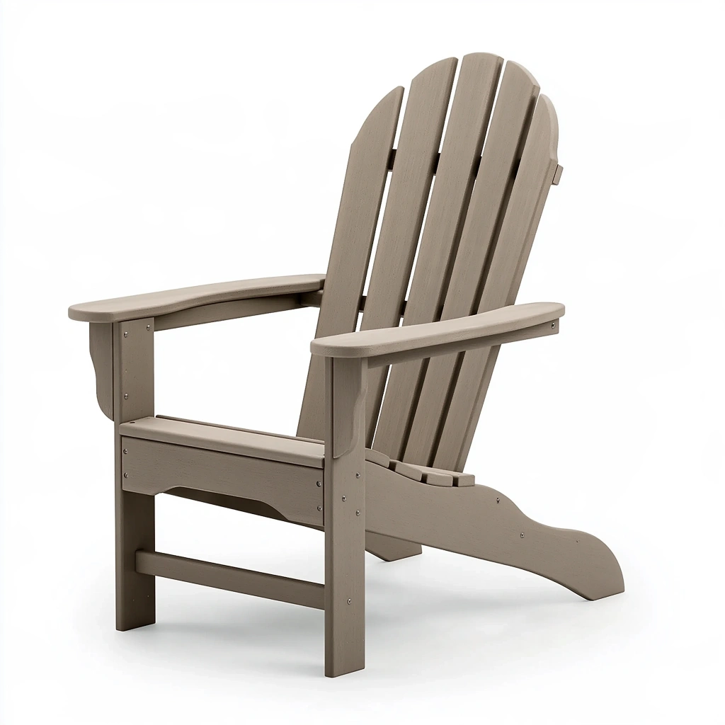 Adirondackstuhl 83 x 75 x 98 cm Kunststoff Taupe für Garten mit Armlehnen