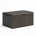 Garten Aufbewahrungsbox 120 x 60 x 58 cm Kunststoff Anthrazit - wetterbeständige Sitztruhe
