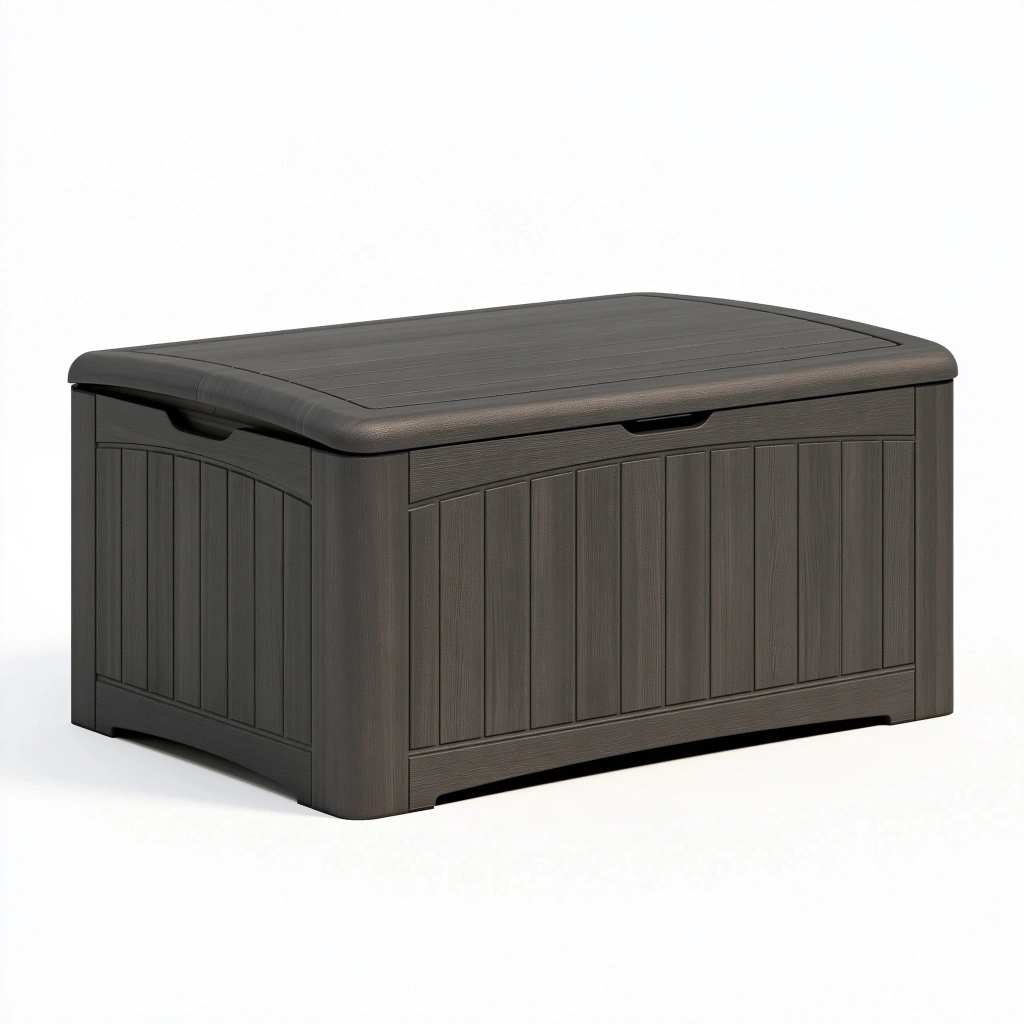 Garten Aufbewahrungsbox 120 x 60 x 58 cm Kunststoff Anthrazit - wetterbeständige Sitztruhe