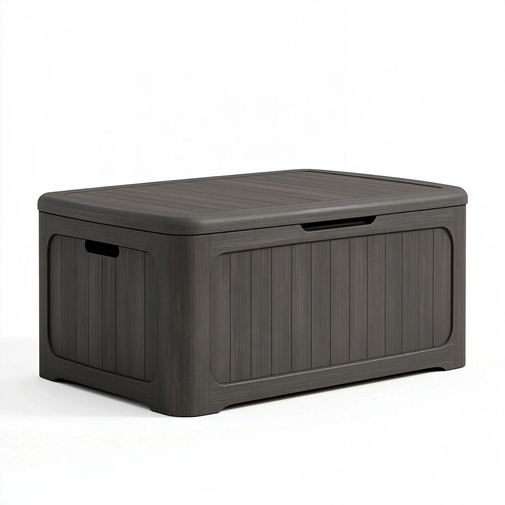 Aufbewahrungsbox 120 x 55 x 60 cm Kunststoff Anthrazit für Außenbereich mit Klappdeckel