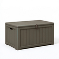 Aufbewahrungsbox 120 x 55 x 60 cm Kunststoff Taupe - Gartenbox mit Deckel