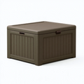 Aufbewahrungsbox 120 x 55 x 60 cm Kunststoff Braun mit Deckel für Garten und Haushalt