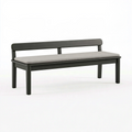Sitzbank 120 x 45 x 80 cm aus Metall und Textil in Schwarz Grau mit Rückenlehne
