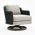Polstersessel 80 x 85 x 90 cm Stoff Beige Schwarz mit Drehfuß